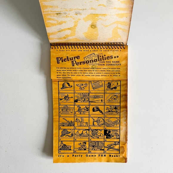 Vintage 1947 Who Is It? Fun Ready To Play Party Games Edward Smith Spiral Bound - Picture 6 of 9